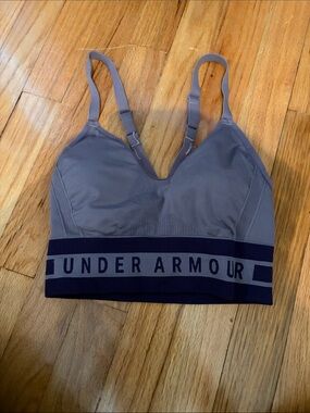 Under Armour Lavender Gray Sports Bralette with Navy Band